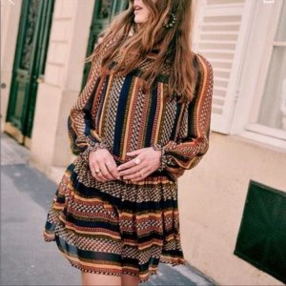 SEZANE Noeline Dress, Maya Print, Short, multicolor, size FR 40/US 8, EUC - Picture 8 of 9